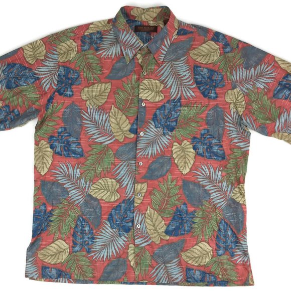 Tori Richard Cotton Lawn Hawaiian Shirt XL Leaves - Picture 6 of 8